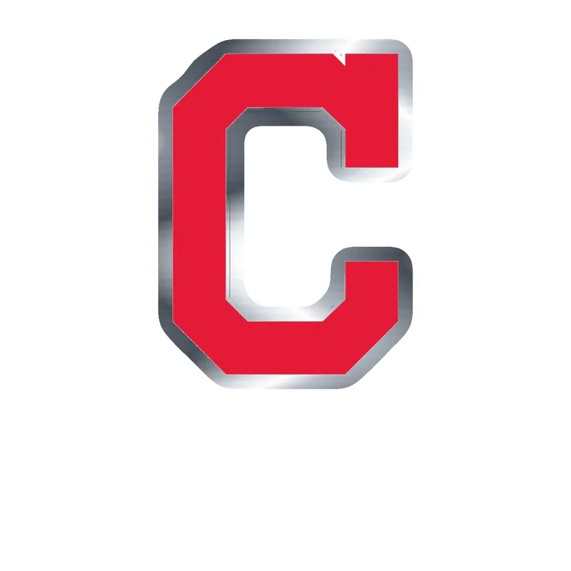 Cleveland Indians - Red C - Silver Chrome Vinyl Sticker - Custom Size