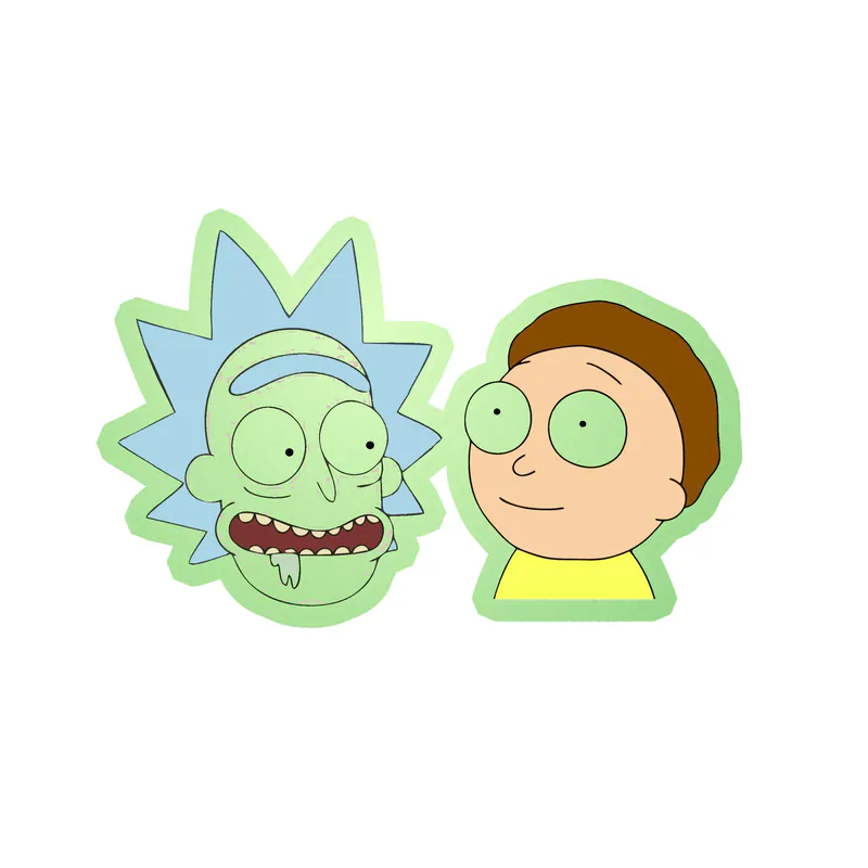 Rick And Morty - Glow in the Dark Vinyl Sticker - Custom Size
