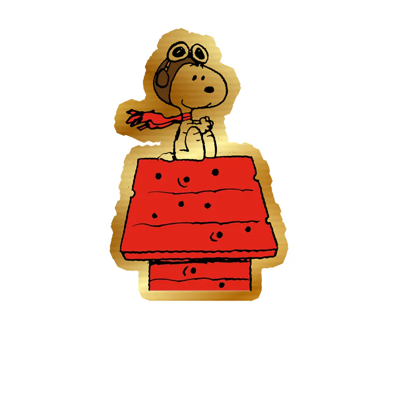 Snoopy - Snoopy Dog House - Gold Chrome Vinyl Decal