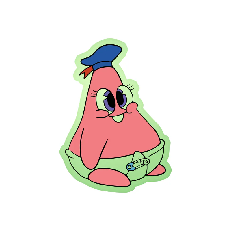 Spongebob - Baby Patrick Glow in the Dark Vinyl Decal - Custom Size