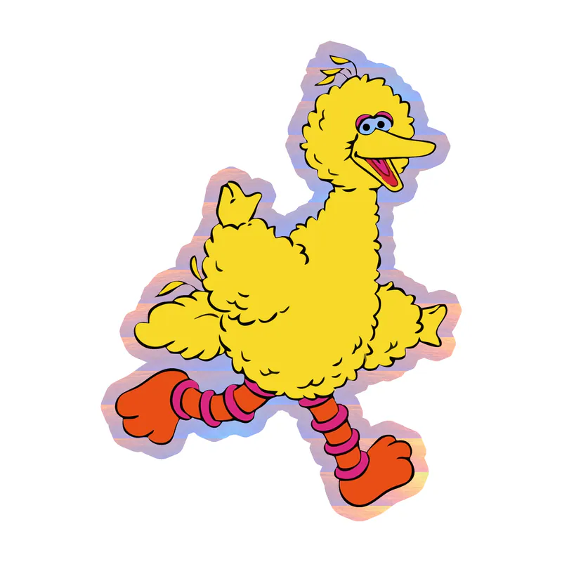 Sesame Street- Big Bird - Holographic Vinyl Sticker - Custom Size