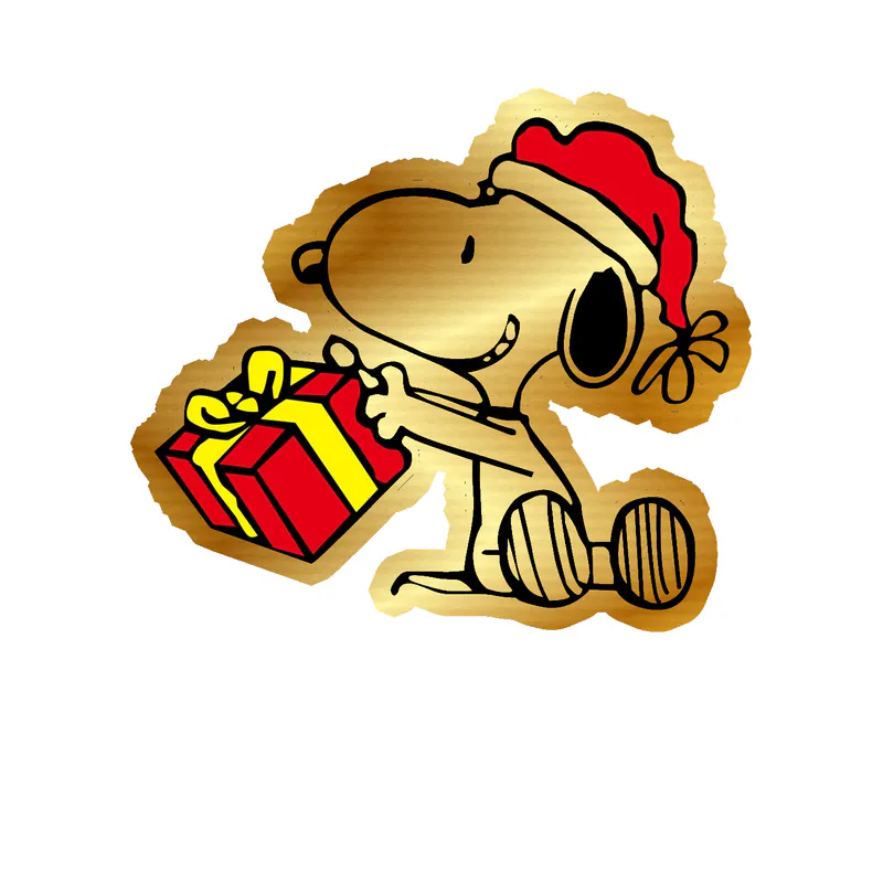 Snoopy - Gift - Gold Chrome Vinyl Decal