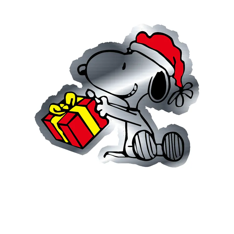 Snoopy - Gift - Silver Chrome Vinyl Decal