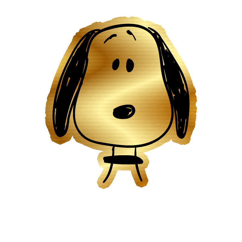 Snoopy Gold Chrome Vinyl Decal