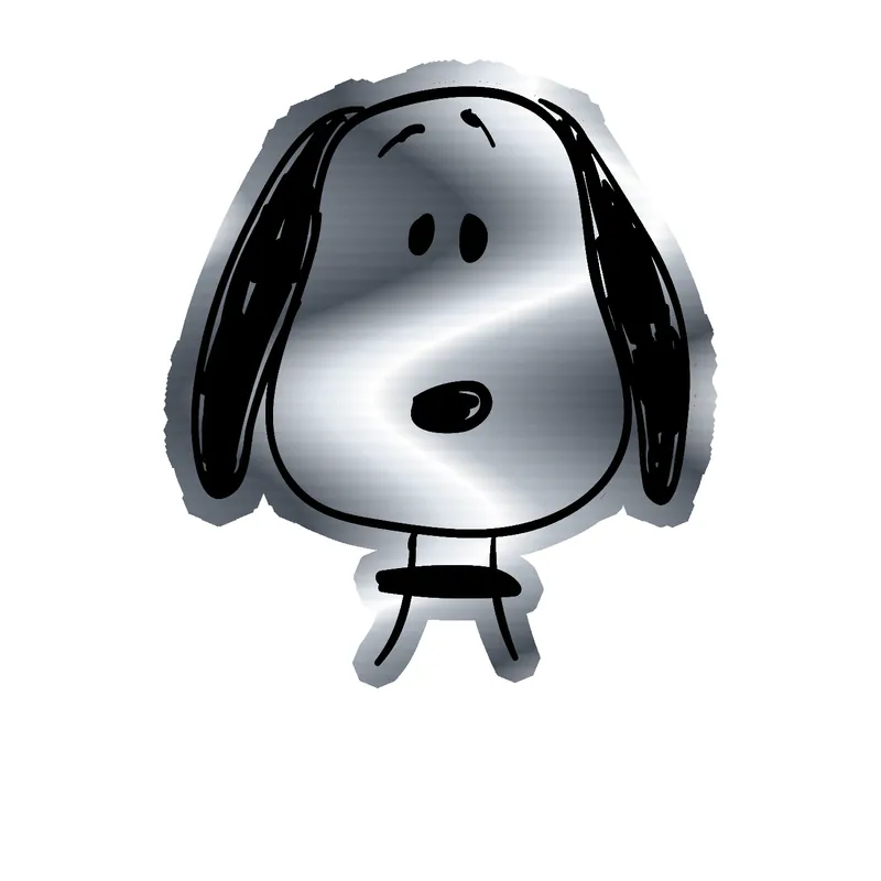 Snoopy Silver Chrome Vinyl Decal