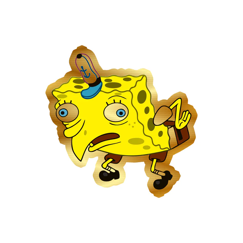 Spongebob - Gold Chrome Vinyl Decal - Custom Size