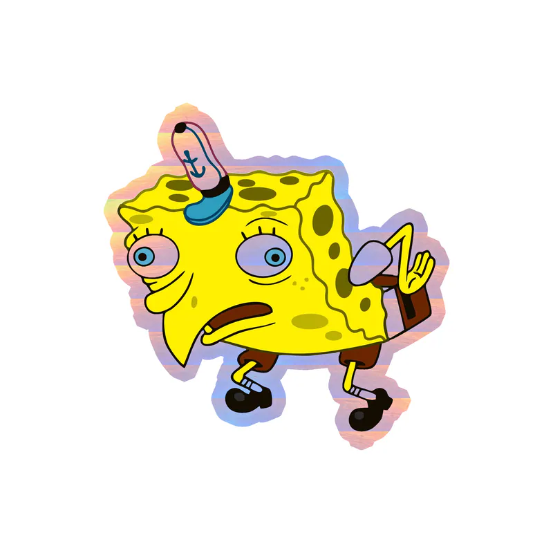 Spongebob - Holographic Vinyl Decal - Custom Size