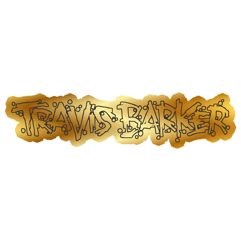 Travis Barker Gold Chrome Vinyl Decal - Custom Size