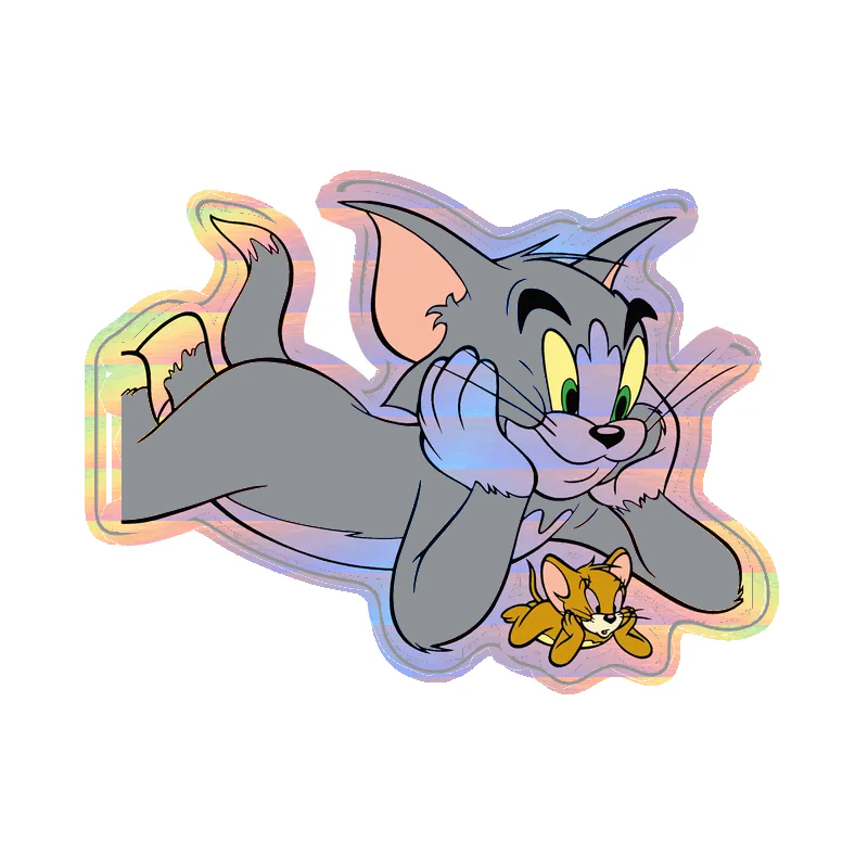 Tom and Jerry - Holographic Vinyl Sticker - Custom Size