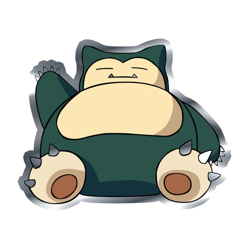 Snorlax Silver Chrome Vinyl Decal