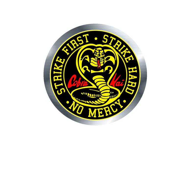 Cobra Kai Silver Chrome Vinyl Sticker - Custom Size