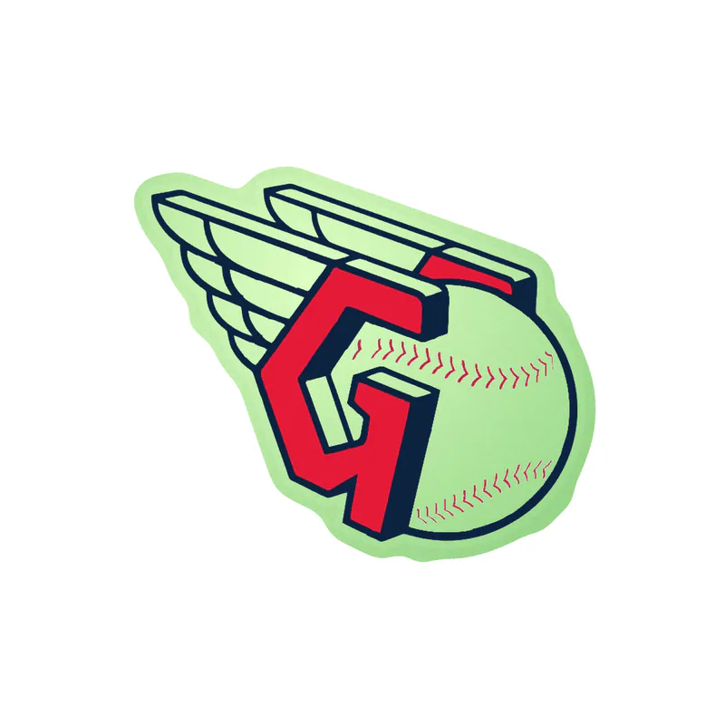 Cleveland Indians - Baseball With Wings - Glow in the Dark Vinyl Sticker - Custom Size