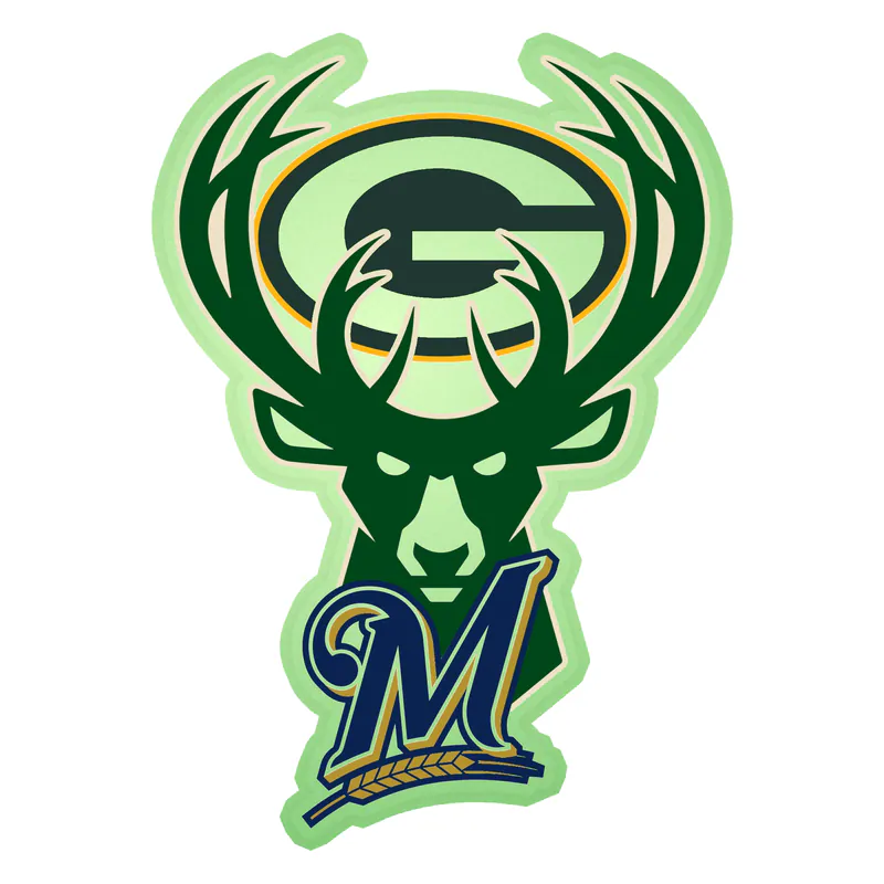 Wisconsin Sport Teams Glow in the Dark Vinyl Sticker