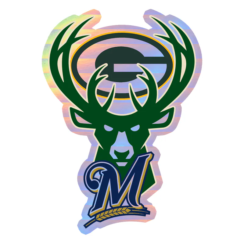 Wisconsin Sport Teams Holographic Vinyl Sticker