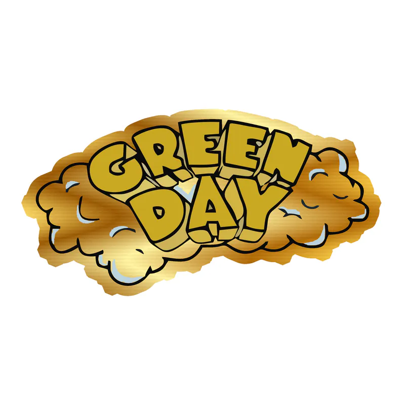 Green Day Gold Chrome Vinyl Decal - Custom Size