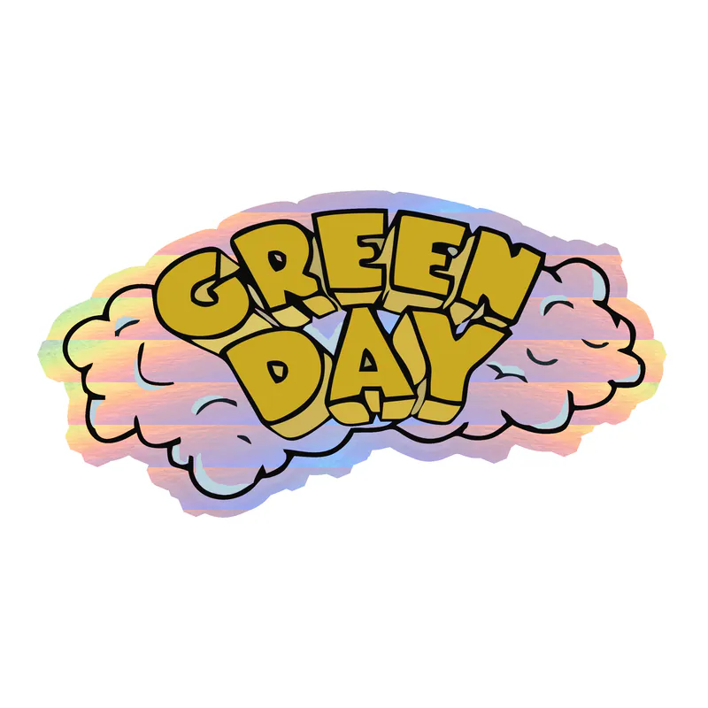 Green Day Holographic Vinyl Decal - Custom Size