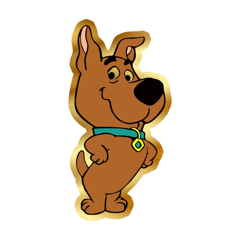 Scooby Doo- Scrappy Doo - Gold Chrome Vinyl Sticker - Custom Size