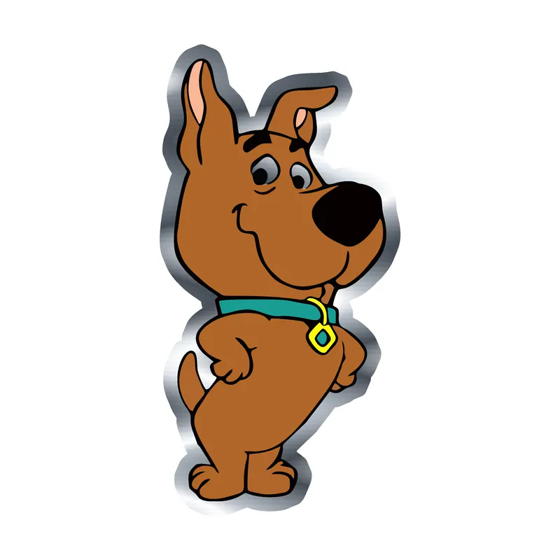 Scooby Doo- Scrappy Doo - Silver Chrome Vinyl Sticker - Custom Size