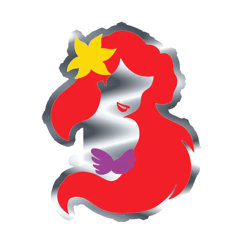 Ariel Silver Chrome Vinyl Sticker - Custom Size