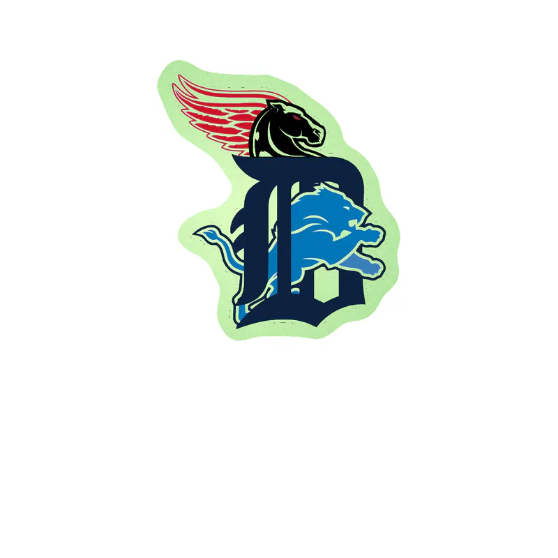 Detroit Sports Teams Glow in the Dark Vinyl Sticker - Custom Size