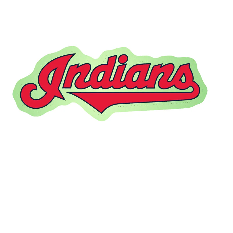 Cleveland Indians - Indians Cursive - Glow in the Dark Vinyl Sticker - Custom Size