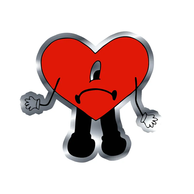 Bad Bunny Silver Chrome Vinyl Decal