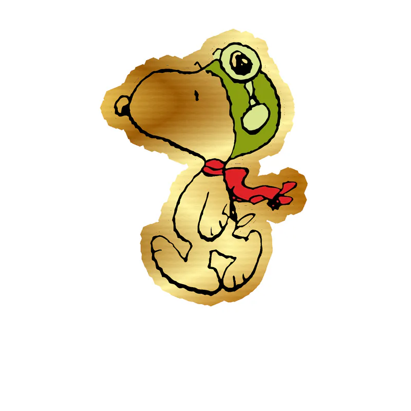 Snoopy Gold Chrome Vinyl Decal
