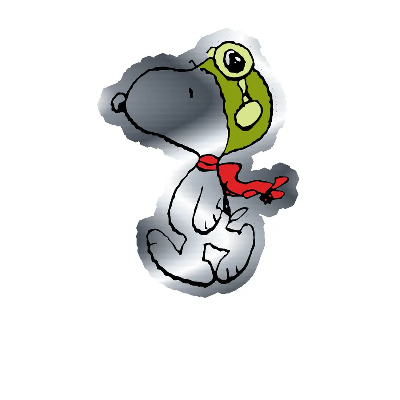 Snoopy Silver Chrome Vinyl Decal