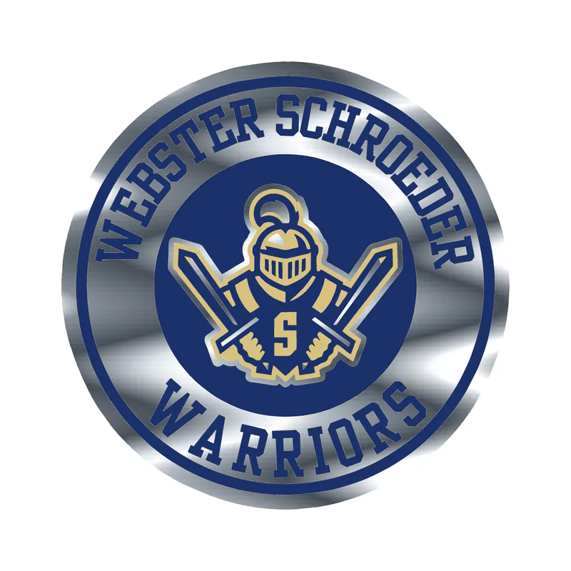 Webster Schroeder Warriors - Full Color - Silver Chrome Vinyl Sticker - Custom Size