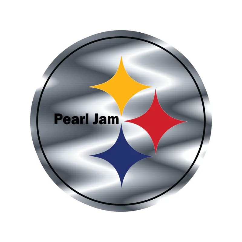 Pearl Jam Silver Chrome Vinyl Sticker - Custom Size