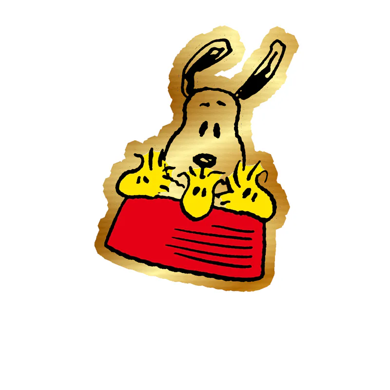 Snoopy - Snoopy Woodstock - Gold Chrome Vinyl Decal