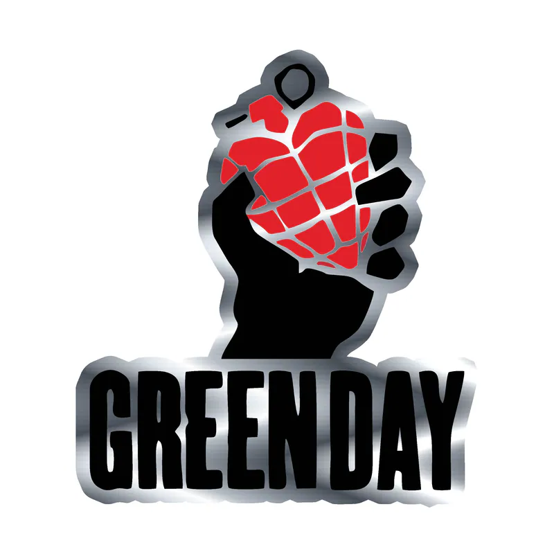 Green Day Silver Chrome Vinyl Decal - Custom Size