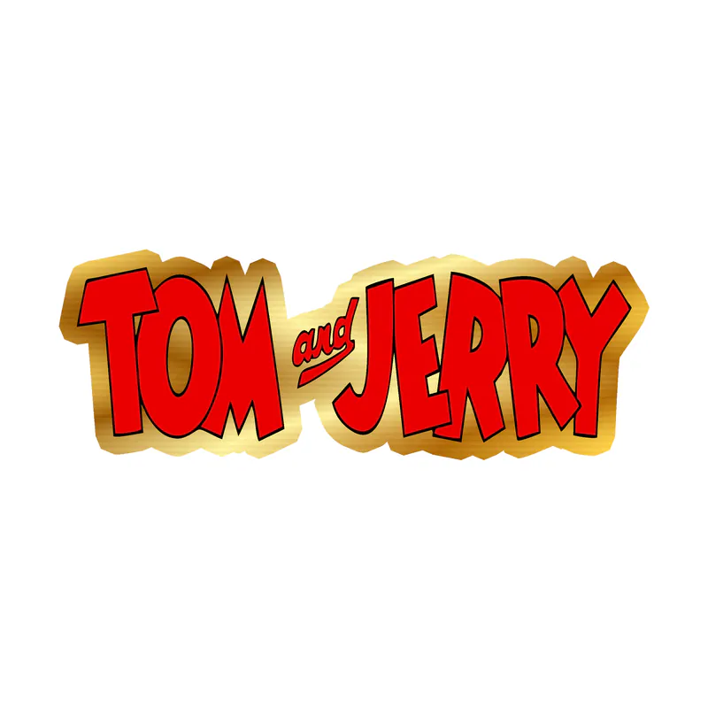 Tom and Jerry - Gold Chrome Vinyl Sticker - Custom Size