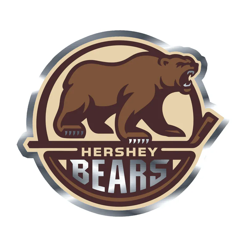 Hershey Bears - Image 1 - Silver Chrome Vinyl Decal - Custom Size