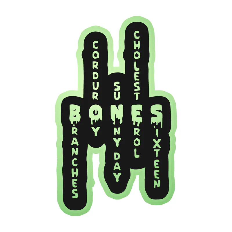 Bones Glow in the Dark Vinyl Decal - Custom Size