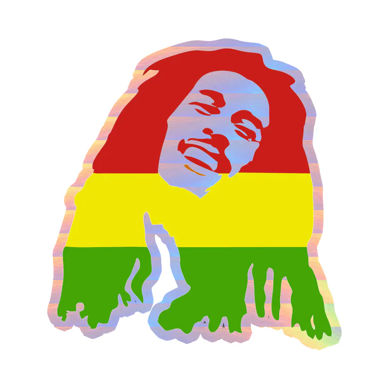 Bob Marley Holographic Vinyl Decal - Custom Size