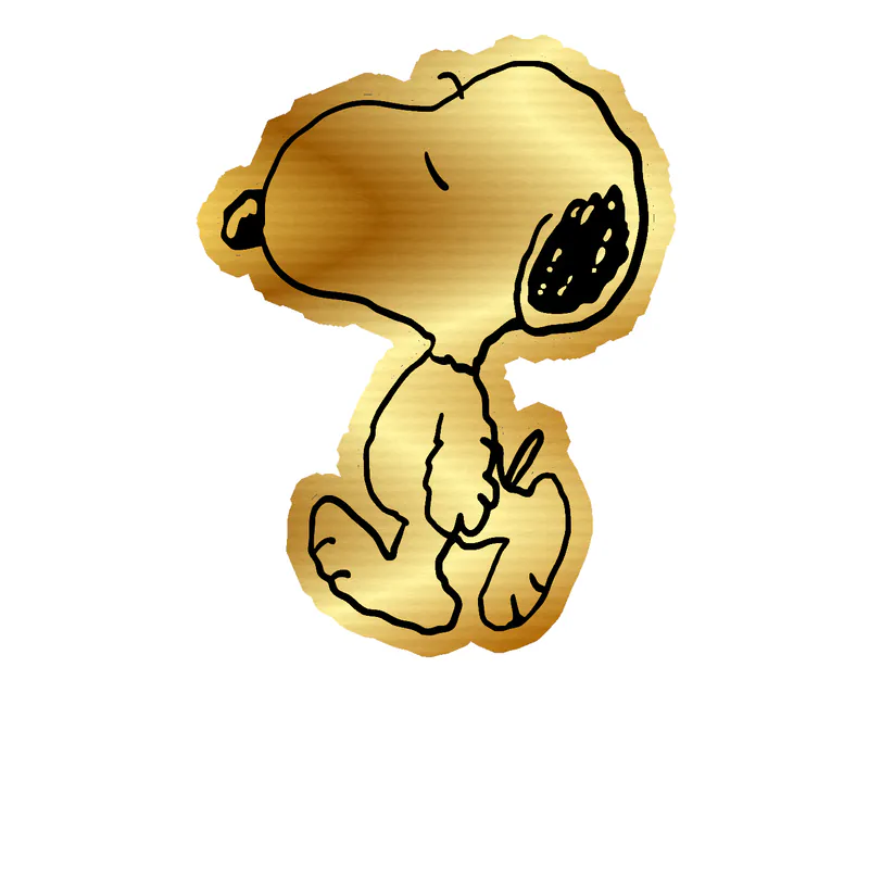 Snoopy Gold Chrome Vinyl Decal