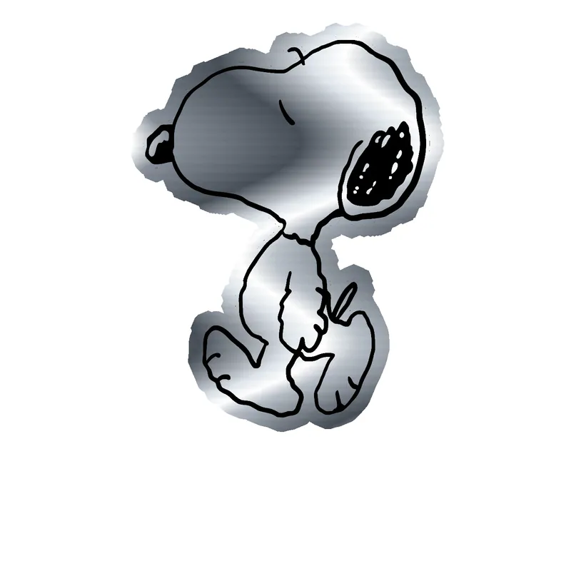 Snoopy Silver Chrome Vinyl Decal