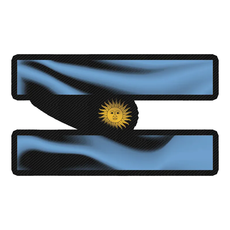 Argentina Flag Waving Carbon Fiber Vinyl Decal - Custom Size