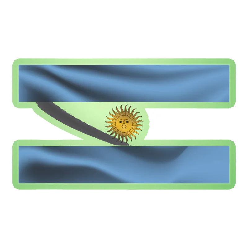 Argentina Flag Waving Glow in the Dark Vinyl Decal - Custom Size