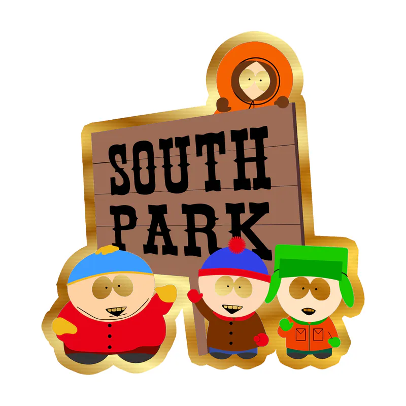 South Park Gold Chrome Vinyl Decal - Custom Size