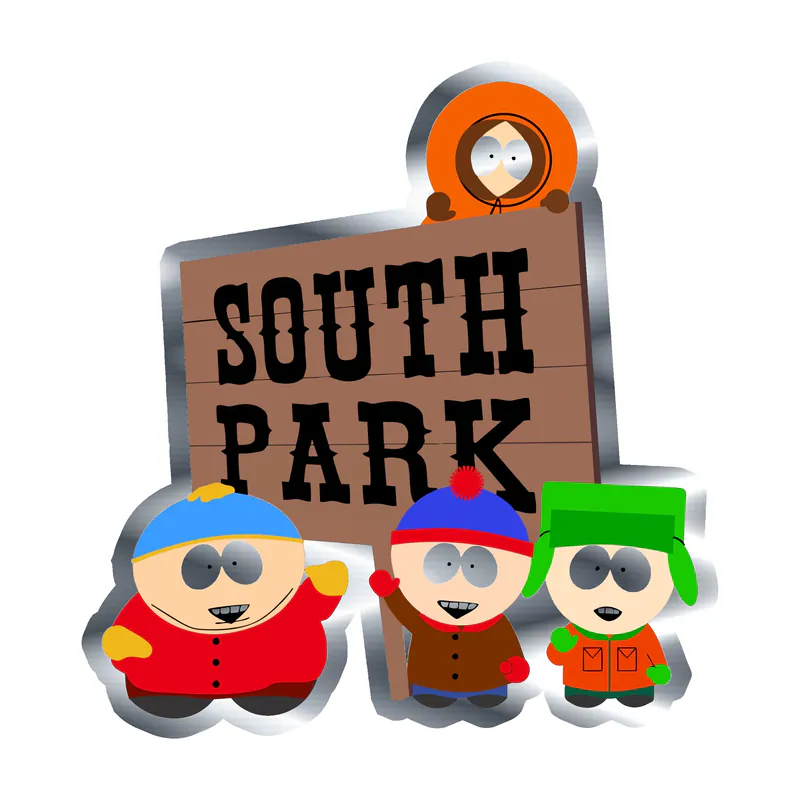 South Park Silver Chrome Vinyl Decal - Custom Size