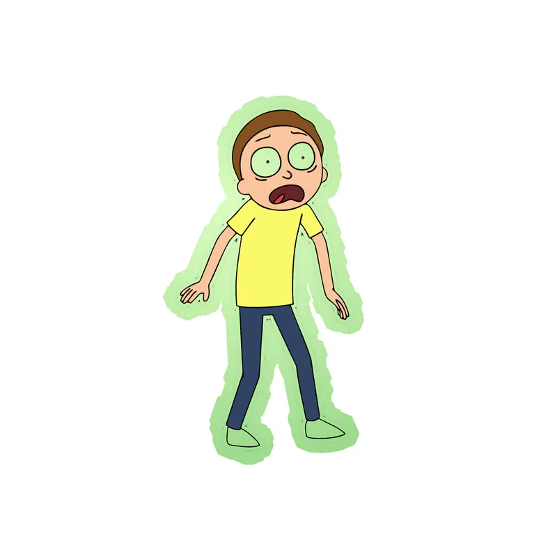 Rick And Morty - Glow in the Dark Vinyl Sticker - Custom Size