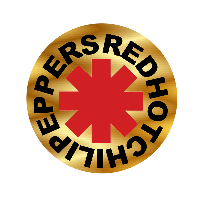 Red Hot Chili Peppers Gold Chrome Vinyl Decal - Custom Size