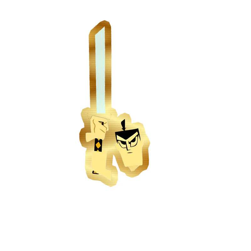 Samurai Jack Gold Chrome Vinyl Decal - Custom Size