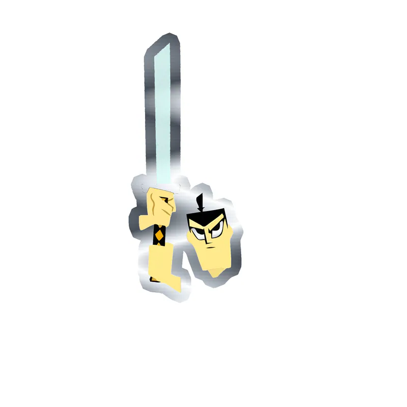 Samurai Jack Silver Chrome Vinyl Decal - Custom Size