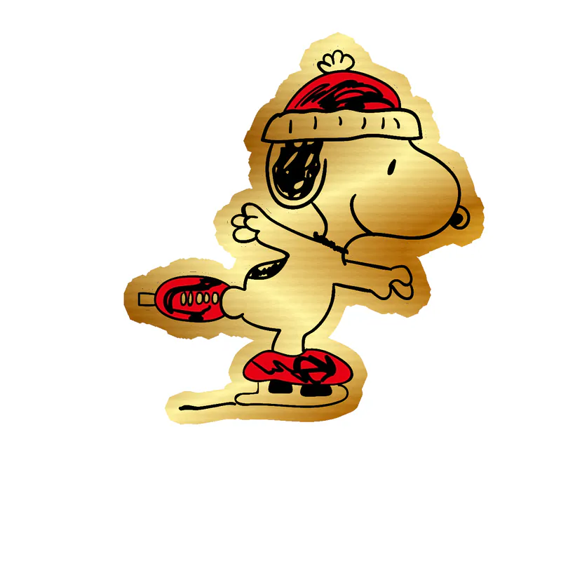 Snoopy Gold Chrome Vinyl Decal