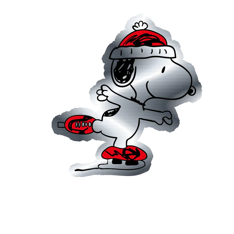 Snoopy Silver Chrome Vinyl Decal