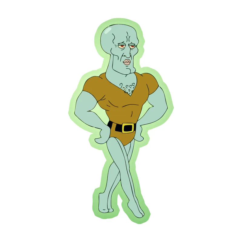 Spongebob - Handsome Squidward Glow in the Dark Vinyl Decal - Custom Size
