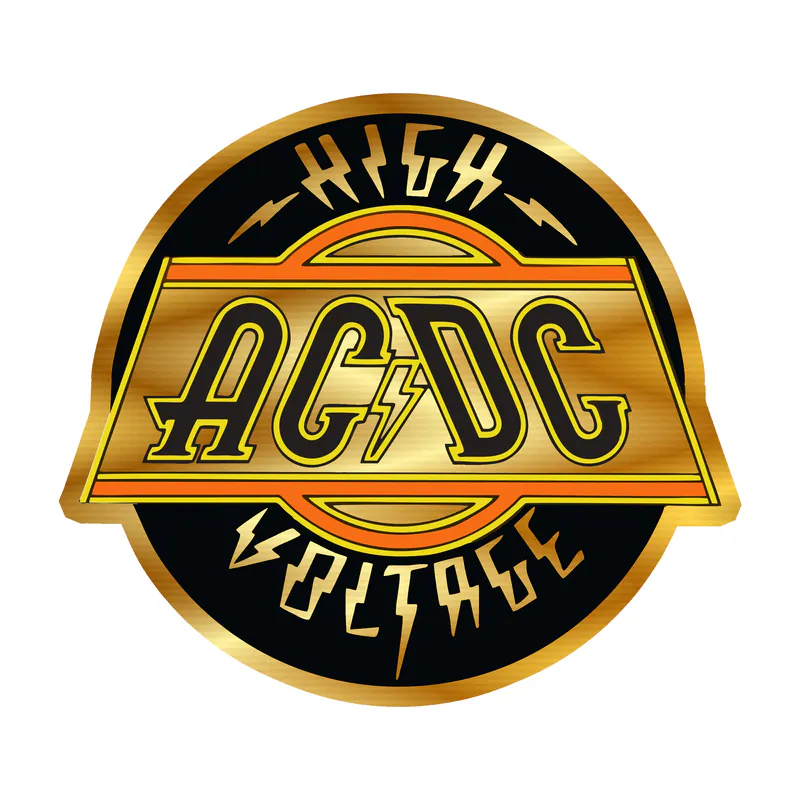 ACDC Gold Chrome Vinyl Decal - Custom Size